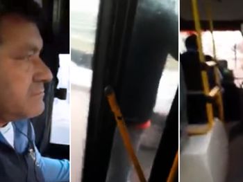 VIDEO: Un colectivero no le abrió la puerta a un pasajero y lo llevó colgado