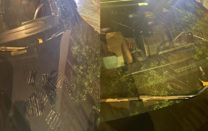 Así quedó el auto de Toto Salvio