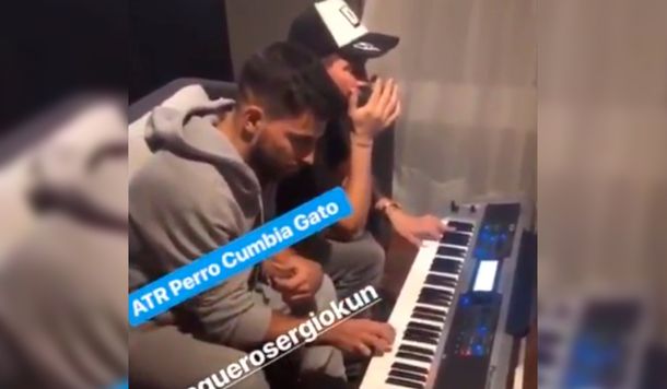 Kun Agüero con Pablo Lescano