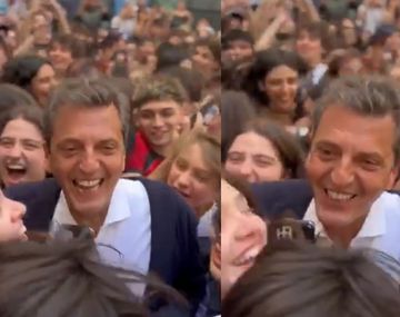 El pogo de Massa con los estudiantes del Pellegrini: Preparame la boleta...