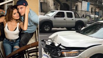 Así quedó el auto de El Polaco y Silvina Luna tras el choque. Así quedó el auto de El Polaco y Silvina Luna tras el choque.
