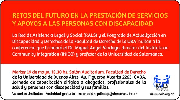 Convocan a una jornada para debatir la prestación de servicios a personas con discapacidad