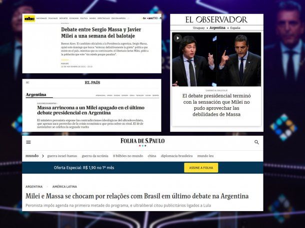 Así reflejaron los medios del mundo el debate entre Sergio Massa y Javier Milei