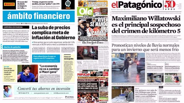 Mirá las tapas de los diarios