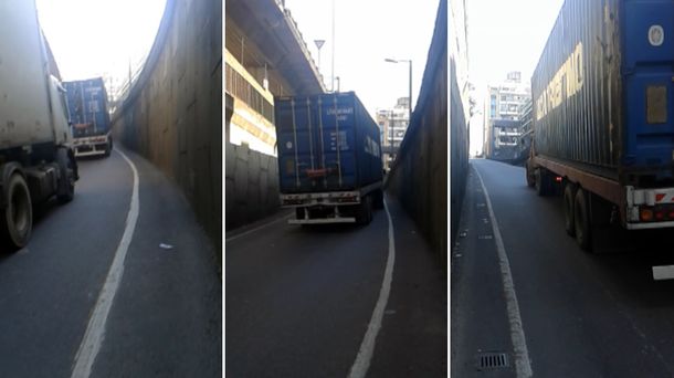 Demoras en la 25 de Mayo por la maniobra de un camionero