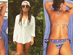 La cantante disruta del calor con sus bailarinas La cantante disruta del calor con sus bailarinas