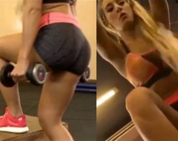 Sol Pérez entrenando las piernas