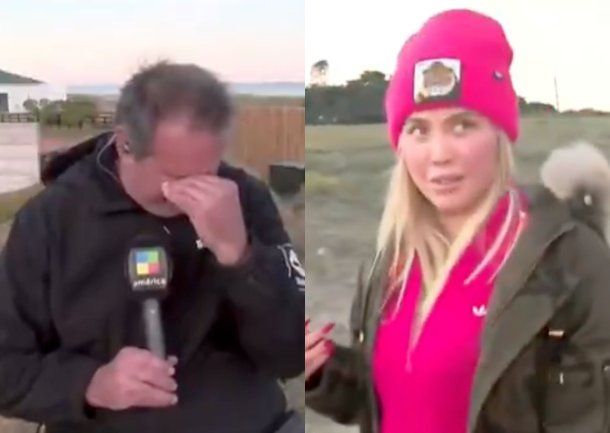 Cronista se descompuso en vivo mientras hacía guardia en la casa de Wanda Nara, quien apareció para asistirlo