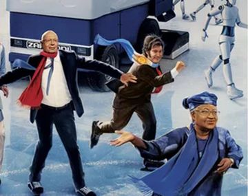 Javier Milei patinando sobre hielo.