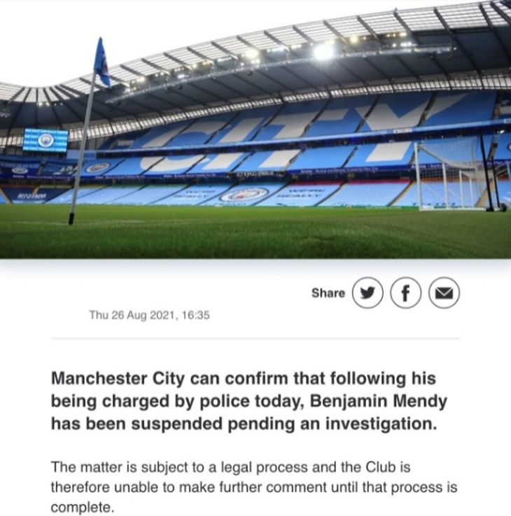 El comunicado del Manchester City sobre Benjamin Mendy