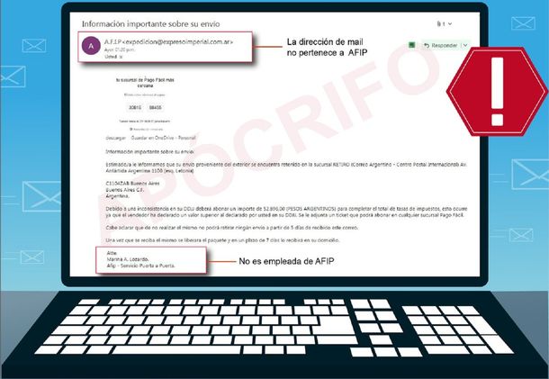 No caigas en esta estafa que pide dinero haciéndose pasar por la AFIP