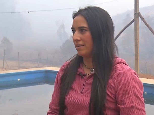 Incendios en Chile: una familia tuvo que tirarse a una pileta para salvar sus vidas