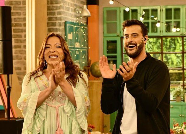 Lizy Tagliani y Diego Leuco en La Peña de Morfi (Telefe)