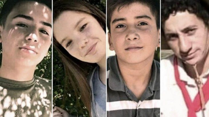 Las víctimas: Danilo Sansone, 13 años; Camila López, 13 años; Gonzalo Domínguez, 14 años; y Aníbal Suárez, de 22. (Foto: 