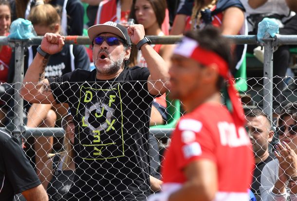 Diego se cruzó con Fognini apenas ingresó al estadio