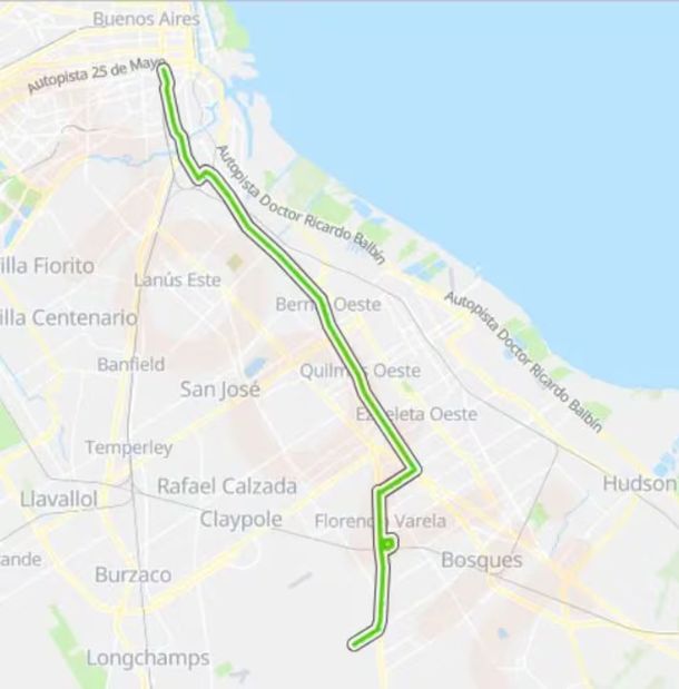 El recorrido representa unos 540.000 kilómetros por mes y traslada aproximadamente a 1.035.000 personas.