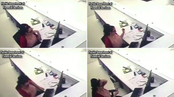 Una empleada fue filmada mientra simulaba un accidente en su trabajo