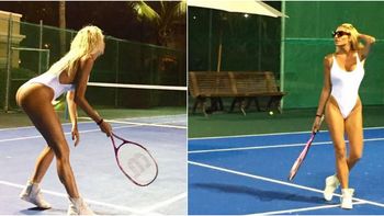 Vicky tomó clases de tenis en México Vicky tomó clases de tenis en México