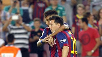 en el dia de sus regresos, messi y neymar anotaron en el show del barca en el dia de sus regresos, messi y neymar anotaron en el show del barca