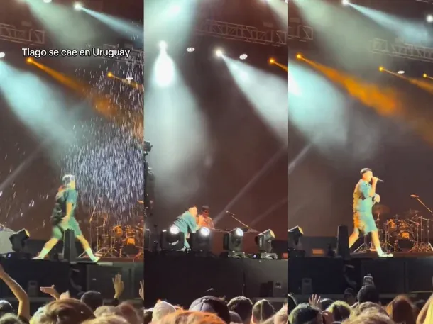 Tiago PZK se cayó en el escenario y se levantó con un paso de freestyle