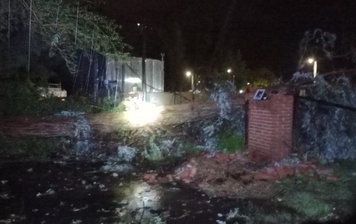 El fuerte temporal provocó destrozos en Escobar.