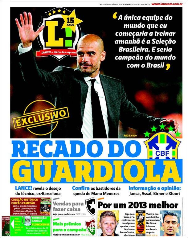 Guardiola sería el nuevo entrenador de Brasil