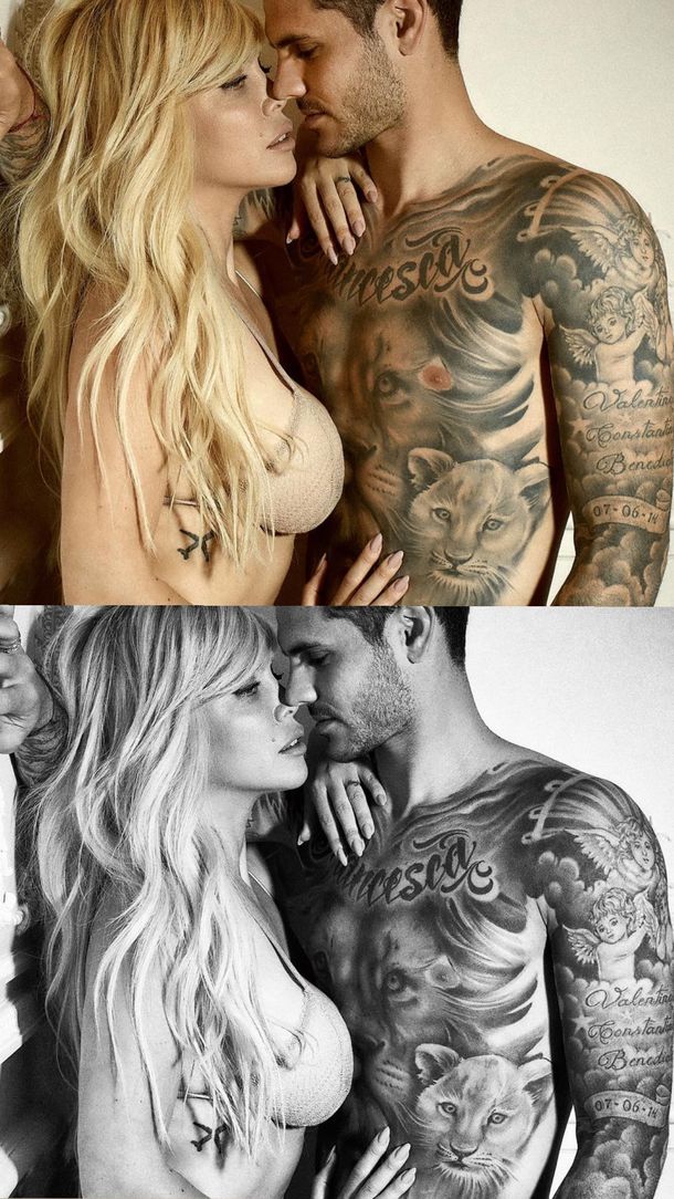 Mauro Icardi y Wanda Nara casi desnudos en Instagram