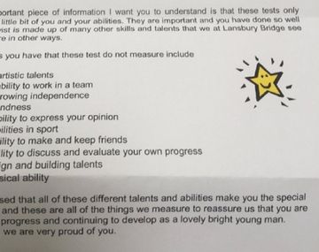Carta de maestra para motivar a alumno autista que había reprobado