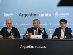 Horacio Rodríguez Larreta, Alberto Fernández y Axel Kicillof