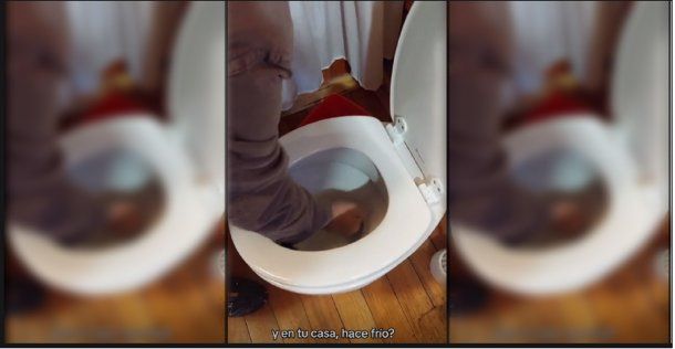 Viral: la ola polar de Neuquén congeló un inodoro