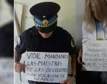 Policías vs. Maestros: el viral que inundó las redes en medio de la protesta