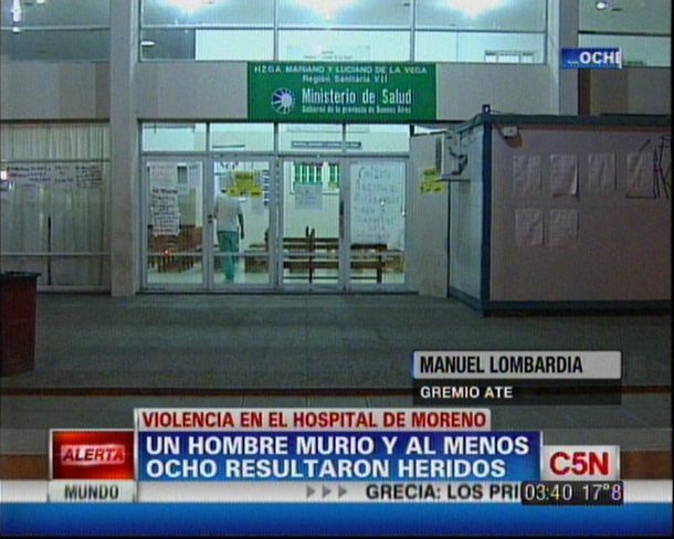 Tiroteo entre dos bandas dentro del hospital de Moreno