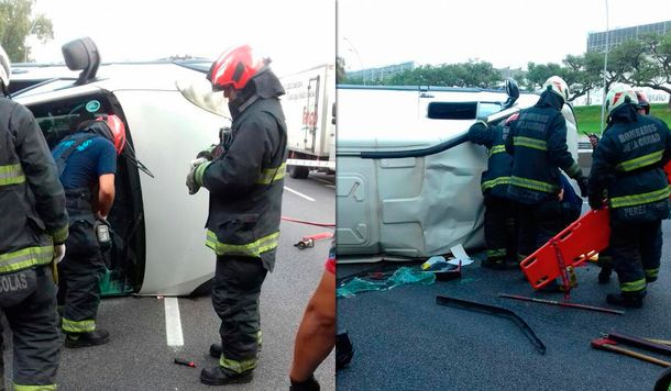 Cuarentena obligatoria: pese a los controles, hubo un triple choque y vuelco en plena General Paz