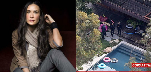 Encontraron a un hombre muerto en la pileta de Demi Moore