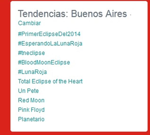 Furor en las redes sociales por el #EclipseLunar