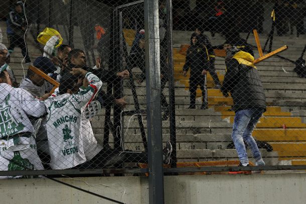 Hinchas de Palmeiras se defienden tras las rejas