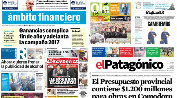 Mirá las tapas de los diarios