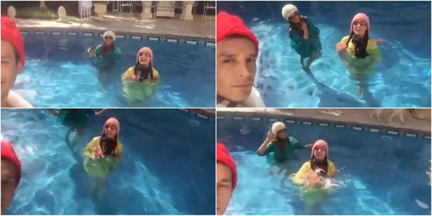 Moria y sus amigos desde la pileta climatizada