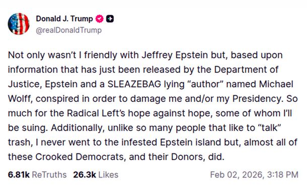 Donald Trump negó haber ido a la infecta isla de Epstein y prometió iniciar acciones legales