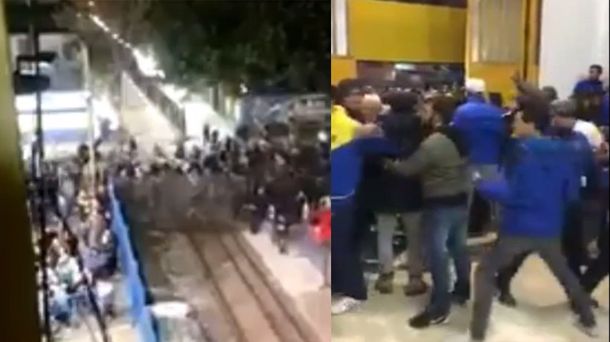 El ingreso de los hinchas de Boca fue un verdadero descontrol