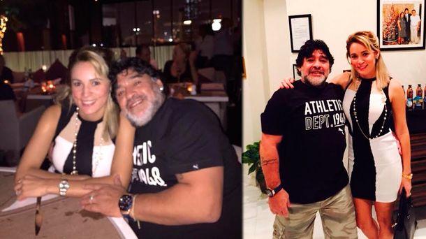 Se casan: noche de brindis entre Diego Maradona y Rocío Oliva en Dubai