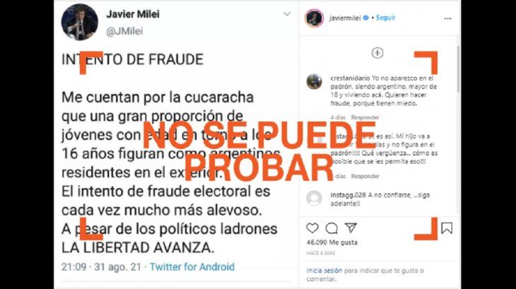 Por qué no tiene sustento la denuncia de presunto fraude de Javier Milei