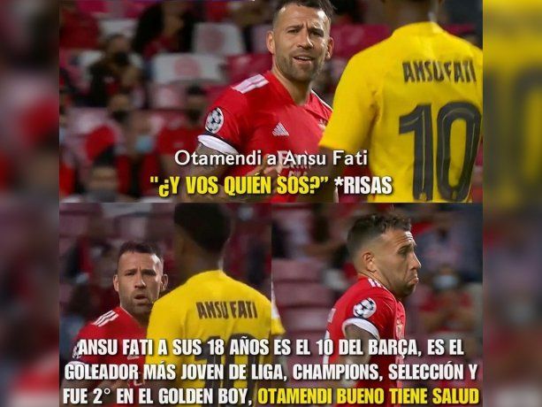 Otamendi: un tuit de un hincha del Barcelona envejeció pésimo y lo están liquidando