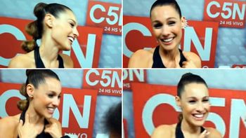 Las marcas en el cuello de Pampita. Las marcas en el cuello de Pampita.