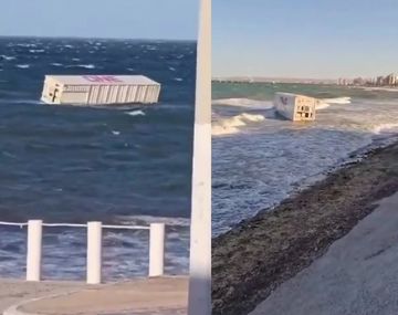 Puerto Madryn: desconcierto por un contenedor que apareció flotando frente a la costa