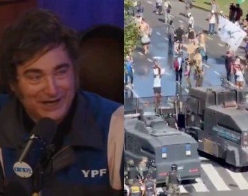 Milei se burló de los jubilados reprimidos en el Congreso: Estamos bañando gente