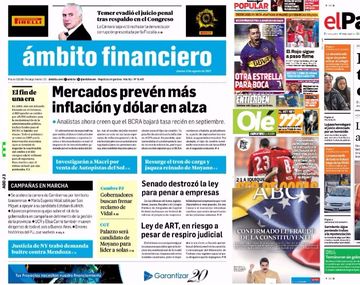 Mirá las tapas de los diarios