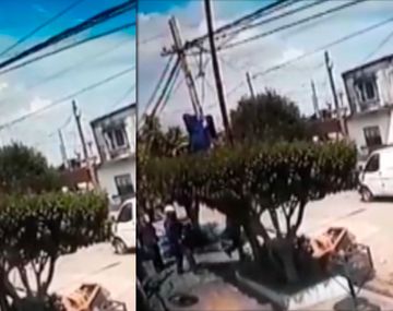 VIDEO: Murió electrocutado en un poste de luz