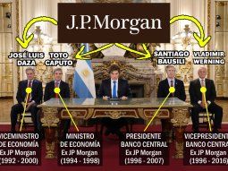 Menos Milei, todos los de la Cadena fueron empleados de JP Morgan