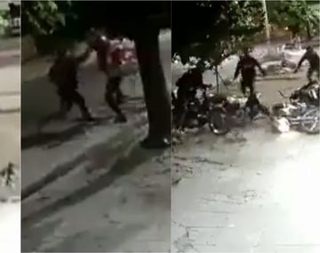 Quisieron asaltar a un repartidor que los hizo huir a trompadas y piedrazos
